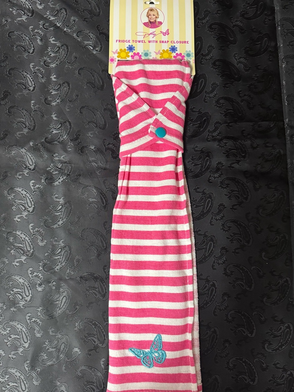 Dolly Parton Fridge Towel With Snap Closure ~ New